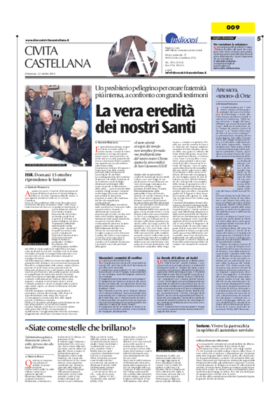 Avvenire - pagina diocesana del 12/10/2014